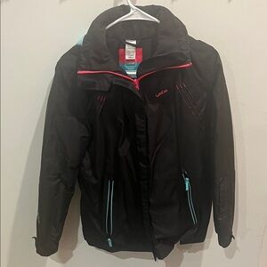 Girls WEDZE Black Ski Jacket